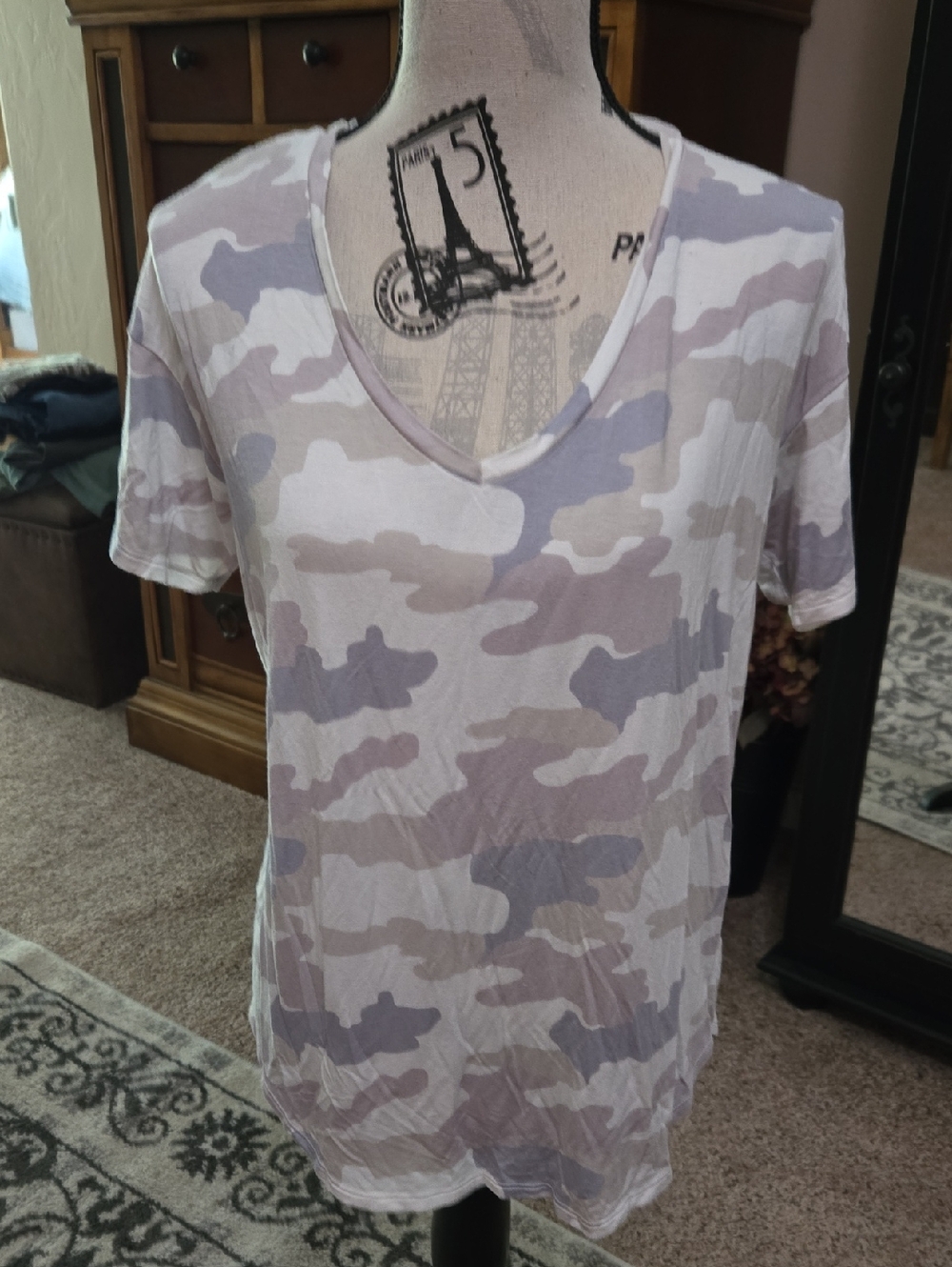 American Eagle Short Sleeve Top - Neutral Camo